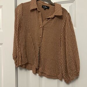 Lulu's Brown Striped Women's Top